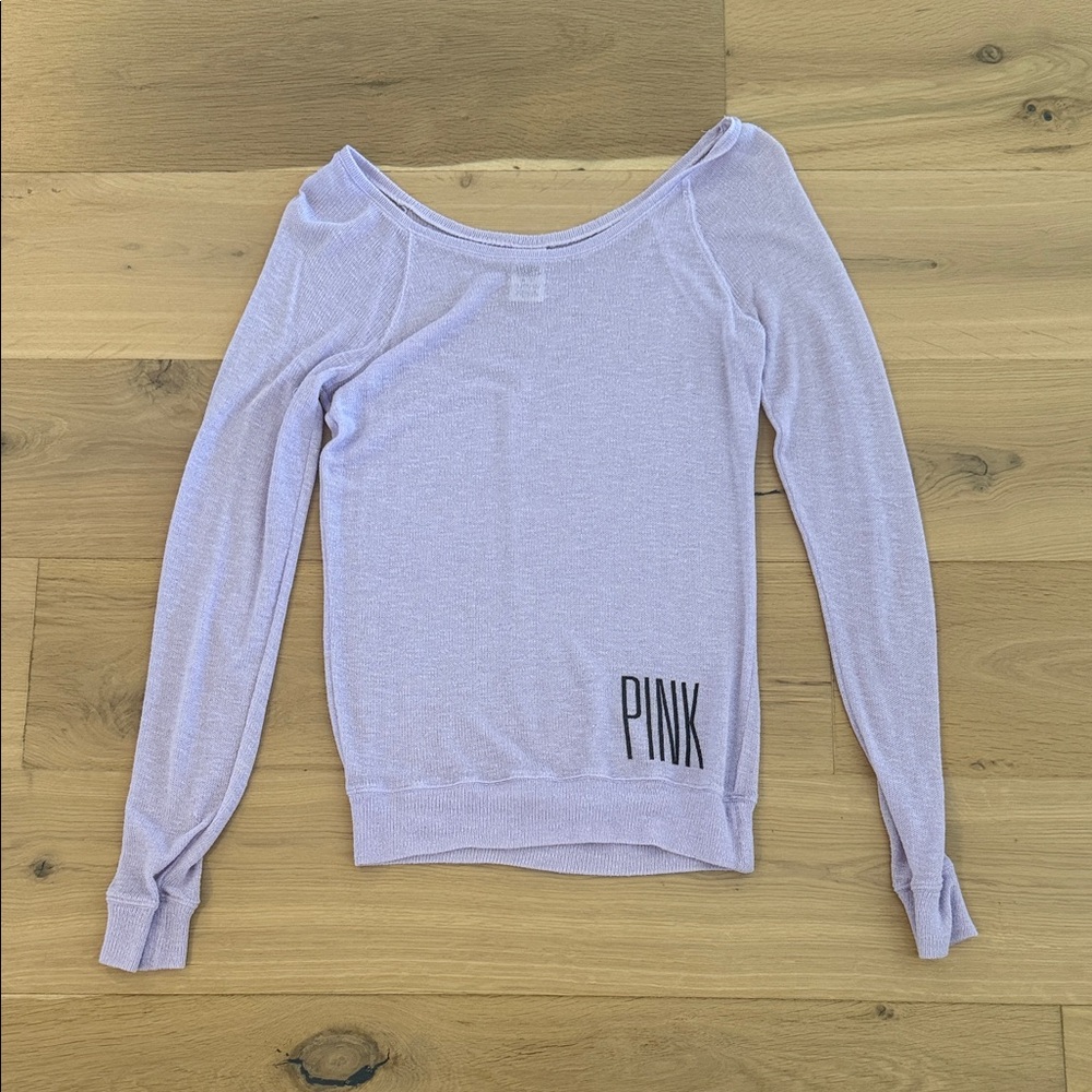 PINK Victoria's Secret Light Purple Long Sleeve Blouse